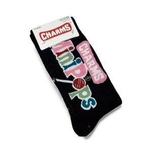 Charms Mini Pops Black with Colorful Polka Dots Novelty Socks